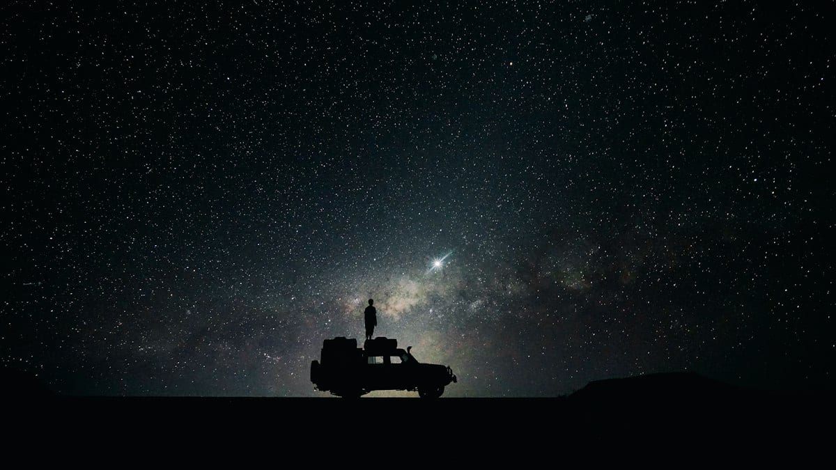 silhouette of off-road car