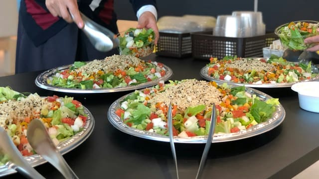 cooked food on table