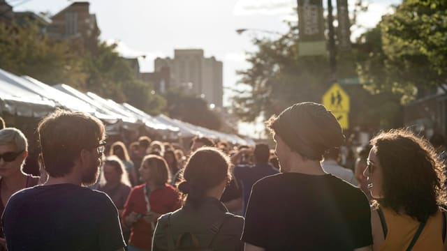 crowd on street