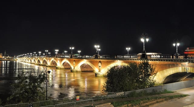 Bordeaux (France): the Pont de Pierre bridge on the Garonne river